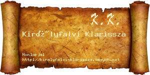 Királyfalvi Klarissza névjegykártya
